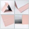 ZBEIVAN 12x9 Inches Portable Folding Makeup Mirror, Frameless PU Leather Desk Mirror with Stand for Camping Travel Tabletop Personal, Pink view 3