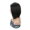 TOOCCI Bob 4x4 Lace Closure Wig Straight Short Bob Wigs Human Hair Middle Central Part Brazilian Virgin Hair Glueless Lace Front Wig for Women with Baby Hair 150% Density (Natural Black Color, 8inch) view 4