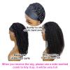 Kinky Curly Headband Wig Human Hair 18 Inch Headband Wigs for Women Human Hair Glueless None Lace Front Curly Wave Wigs Brazilian Virgin Hair Wear and Go Glueless Wig 150% Density Natural Black Color view 4