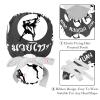 2 Pcs Working Caps with Buttons and Ribbon Tie, Muay Thai Silhouette Bouffant Hats Scrub Caps Women Long Hair view 4