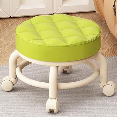 Aetherix Low Stool with Wheels, Pedicure Chair for Nail tech Low Rolling Stool, Shoe Changing Makeup Cleaning with Wheels, Pedicure, Massage SPA and Home, Low Seat with Wheels