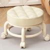 Aetherix Low Stool with Wheels, Pedicure Chair for Nail tech Low Rolling Stool, Shoe Changing Makeup Cleaning with Wheels, Pedicure, Massage SPA and Home, Low Seat with Wheels view 1