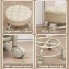 Aetherix Low Stool with Wheels, Pedicure Chair for Nail tech Low Rolling Stool, Shoe Changing Makeup Cleaning with Wheels, Pedicure, Massage SPA and Home, Low Seat with Wheels view 4