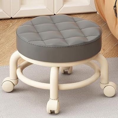 Aetherix Low Stool with Wheels, Pedicure Chair for Nail tech Low Rolling Stool, Shoe Changing Makeup Cleaning with Wheels, Pedicure, Massage SPA and Home, Low Seat with Wheels