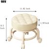 Aetherix Low Stool with Wheels, Pedicure Chair for Nail tech Low Rolling Stool, Shoe Changing Makeup Cleaning with Wheels, Pedicure, Massage SPA and Home, Low Seat with Wheels view 2