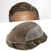 65 Colors Toupee For Men 8x10 Inches Human Hair Replacement System Natural French Lace Front Mens Toupee Hairpieces Medium Brown Gray Hair Unit Wig for Men #430 100% Light to Med-Light view 1