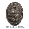 USA Transparent French Lace Mens Toupee Hairpieces Human Hair Replacement Natural Swiss Lace Front Wigs Toupee for Men Dark Brown Gray Hair System Unit 7''X9'' #350 80% Light Density view 2