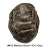 65 Colors Toupee For Men 8x10 Inches Human Hair Replacement System Natural French Lace Front Mens Toupee Hairpieces Medium Brown Gray Hair Unit Wig for Men #440 80% Light Density view 2