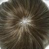 65 Colors Toupee For Men 8x10 Inches Human Hair Replacement System Natural French Lace Front Mens Toupee Hairpieces Medium Brown Gray Hair Unit Wig for Men #440 80% Light Density view 4