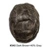 USA Transparent French Lace Mens Toupee Hairpieces Human Hair Replacement Bleached Knots Swiss Lace Front Wigs Toupee for Men Dark Brown Gray Hair System Unit 7''X9'' #340 120% Density view 2