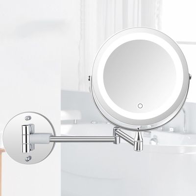1x/10x Magnification Illuminated Vanity Mirror 360 Degree Rotating Bathroom Vanity Mirror with USB Charging Cord Diameter 7 Inches