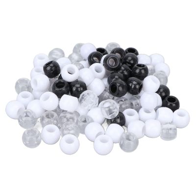 100Pcs Hair Braid Beads, Plastic Hair Jewelry Beard Beads, Hair Braids Dreadlocks, Braiding Bead Handicrafts Styling Accessories For Men Women(10CM-Black)