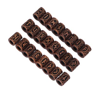24 PCS Hair Braid Beads, Antique Copper Hair Jewelry Beard Beads, Viking Hair Braids Dreadlocks Tube Beads for For Men Women Handicrafts Styling