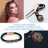 24 PCS Hair Braid Beads, Antique Copper Hair Jewelry Beard Beads, Viking Hair Braids Dreadlocks Tube Beads for For Men Women Handicrafts Styling view 2