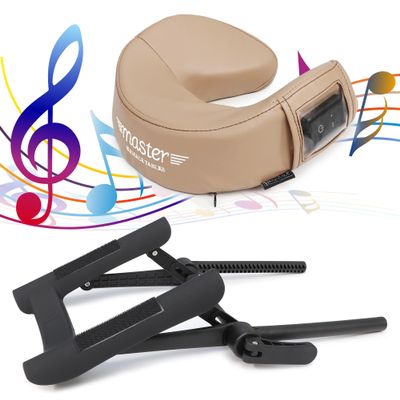 Master Music Crescent Round High Fidelity Sound Face Cradle Cushion with Face Cradle- Bluetooth Massage Pillow for Massage Table (ErgoCaptain Face Cradle, Otter)