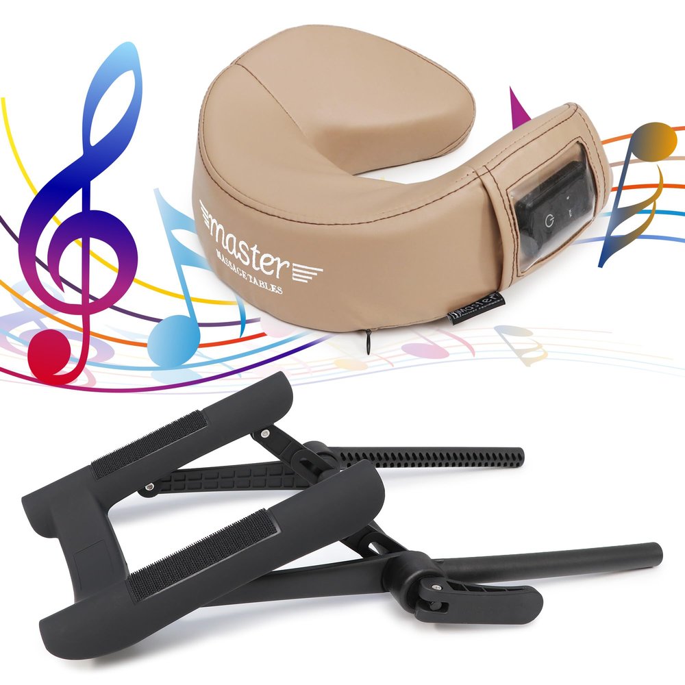 Master Music Crescent Round High Fidelity Sound Face Cradle Cushion with Face Cradle- Bluetooth Massage Pillow for Massage Table (ErgoCaptain Face Cradle, Otter)