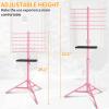 [Metal] 120-Peg Braiding Hair Rack Standing, with Tray Hair Extension Holder Hanger, Hair Divider Rack for Braiding Hair Separator Stand, Hair Braiding Rack Display Stand Hairstylist Braiders, Pink view 4