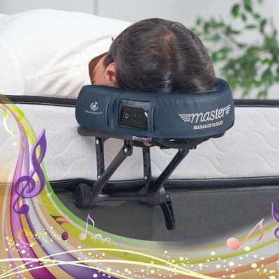 Master Music Crescent Round High Fidelity Sound Face Cradle Cushion with Face Cradle- Bluetooth Massage Pillow for Massage Table (ErgoCaptain Deluxe Face Cradle, Royal Blue)