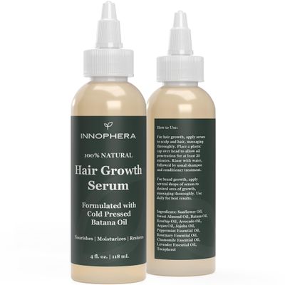 Innophera Batana Oil Hair Growth & Scalp Serum  With Jojoba, Argan, Rosemary & Lavender Oils  Natural Vegan Thickening, Moisturizing & Strengthening Serum  4 fl. oz.