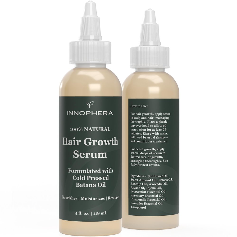 Innophera Batana Oil Hair Growth & Scalp Serum  With Jojoba, Argan, Rosemary & Lavender Oils  Natural Vegan Thickening, Moisturizing & Strengthening Serum  4 fl. oz.