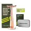 Leaf Shave | Leaf Twig Razor Set, Includes Twig Razor, Matching Stand, 50-Pack Single-Edge Blade Refills, and Blade Bank - Rose Gold view 1