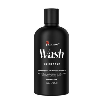 BAHAWAT Beard Wash - Unscented - 8 fl. oz. - Sulfate free - with biotin, provitamin B5, Blackseed oil, Jojoba Oil, Natural Ingredients for a Gentle, Deep Cleanse-Strengthening Wash