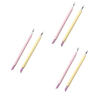 Beavorty 6pcs Dual-end Cuticle Pusher Nail Callus Remover Manicure Dead Skin Fork Nail Art Tools Home Use Random Color