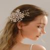 JWICOS Wedding Hair Clip Rhinestone Gold Bridal Hair Comb for Women Wedding Hair Accessories for Brides Bridal Hair Piece Headpiece for Women and Girls (Gold) view 1
