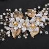 JWICOS Wedding Hair Clip Rhinestone Gold Bridal Hair Comb for Women Wedding Hair Accessories for Brides Bridal Hair Piece Headpiece for Women and Girls (Gold) view 3