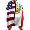 American and Peruvian Flag Adult Hair Salon Cape Hairdressing Gown Barbers Hair Cutting Cape Apron view 1