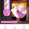 BarberPub Barber Pole with LED Light for Hairdressing,Salon Spa Stripes Rotating lamp,Wall Mount Barber Outside Pole,Classic Style Hair Salon Barbershop Open Sign L018 (Pink&White) view 3
