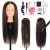 ZOMOI Mannequin Head 70% Human Hair 28"Cosmetology Practice Mannequin Head with Hair Makeup Doll Head for PracticeNo makeup 4# view 1