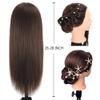 ZOMOI Mannequin Head 70% Human Hair 28"Cosmetology Practice Mannequin Head with Hair Makeup Doll Head for PracticeNo makeup 4# view 4