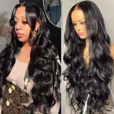 180% Density HD Transparent Lace Frontal Wig Body Wave Human Hair Wig For Black Women 360 Full Lace Wig Pre Plucked With Baby Hair Ponytail Glueluss Wig Brazilian Remy Hair Bleached Knots 22Inch