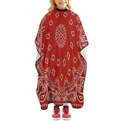 Red Bandana Pattern Kids Barber Cape Cute Hair Cutting Cover Hairdressing Salon Apron Gown for Girls Boys