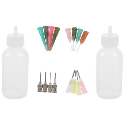 TAMOSH 16pc/Set Henna Kit Applicator Nozzles Bottles Paste Body Art Drawing Tool