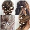 32 Pcs Pearl Hair Pins Bridal Wedding U Shape Hair Accessories Bobby Clips for Brides and Bridesmaids Hair Style view 4