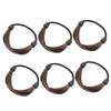 PLAFOPE 6pcs Brown Ponytail Hair Extensions - Elastic Rubber Band with Braided Fake Hair, Twine Braids, and Plastic Rings for Christmas Hairstyles view 1