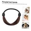 PLAFOPE 6pcs Brown Ponytail Hair Extensions - Elastic Rubber Band with Braided Fake Hair, Twine Braids, and Plastic Rings for Christmas Hairstyles view 2