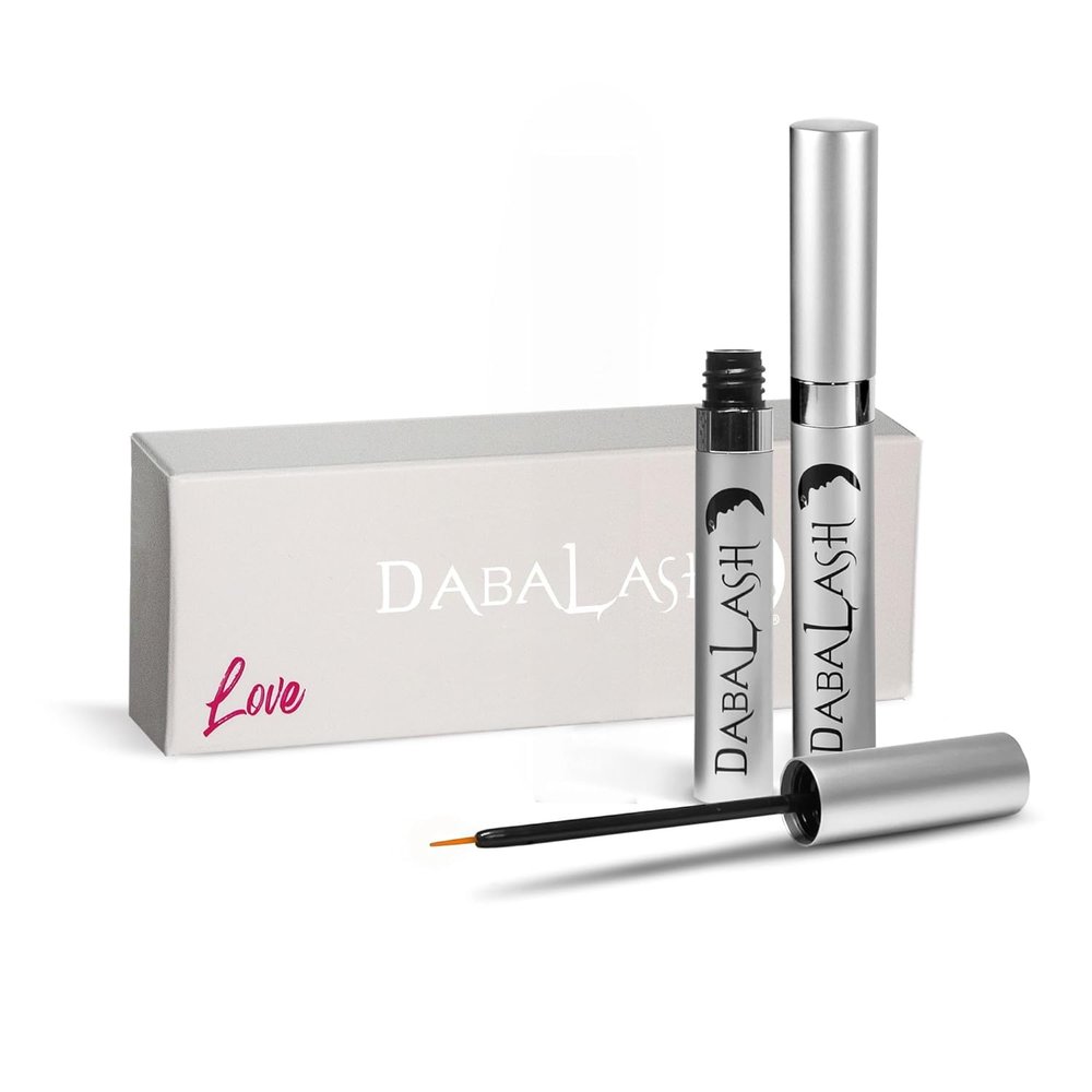 DABALASH Professional Eyelash & Eyebrow Growth Serum with Castor Oil  Promotes the Appearance of Naturally Longer, Fuller, Thicker & Stronger Lash + Brow Hair  Combo Love 2 Pack, 2 * 0.18 oz