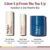 STRIPES Beauty Naomi Watts Glow Up The Toe Up Holiday Gift Set Full Size Night Cream With Gentle Retinoid Travel Size Moisturizing Body Oil Soothing Gel Intimate Area Dryness view 2