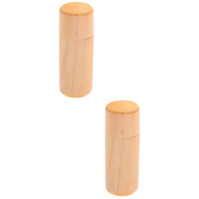 Cabilock 2pcs Essential Oil Box Wooden Round Storage Case for Essential Oil Bottles Lightweight and Design for Home and Travel Use