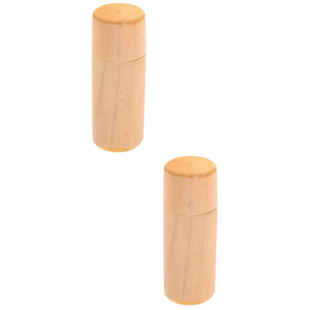 Cabilock 2pcs Essential Oil Box Wooden Round Storage Case for Essential Oil Bottles Lightweight and Design for Home and Travel Use
