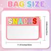 Morcheiong Chenille Letter Bag Cute Cosmetic Bag Clear Zipper Stuff Pouch Portable Multi-purpose PVC and Nylon Makeup Bag with Handle for Travel School Gym BeachPink Snacks view 4