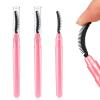 3 Pcs Silicone Lash Definer with Dust Lid Eyelash Comb Mascara Separator Brow Grooming Brush (Pink) view 1