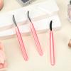 3 Pcs Silicone Lash Definer with Dust Lid Eyelash Comb Mascara Separator Brow Grooming Brush (Pink) view 3