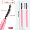 3 Pcs Silicone Lash Definer with Dust Lid Eyelash Comb Mascara Separator Brow Grooming Brush (Pink) view 4