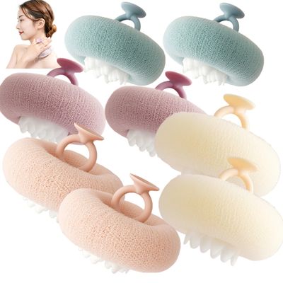 2024 New Upgrade 2-in-1 Sunflower Bath Ball,Exfoliating Bath Sponge Cleaning Brush with Suction Cup,Shower Sponges for Women Men (8PCS)