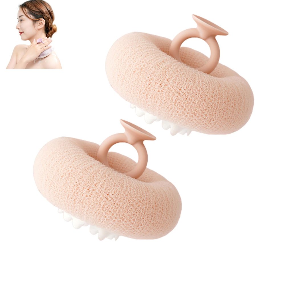 2024 New Upgrade 2-in-1 Sunflower Bath Ball,Exfoliating Bath Sponge Cleaning Brush with Suction Cup,Shower Sponges for Women Men (2PCS-b)