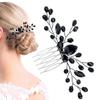 AKOAK 1 Pack Rhinestone Bridal Hair Comb, Black Teardrop Head Rhinestone Hair Comb, Bridal Crystal Side Comb Vintage Bridal Bridesmaid Headwear for Women and Girls view 1